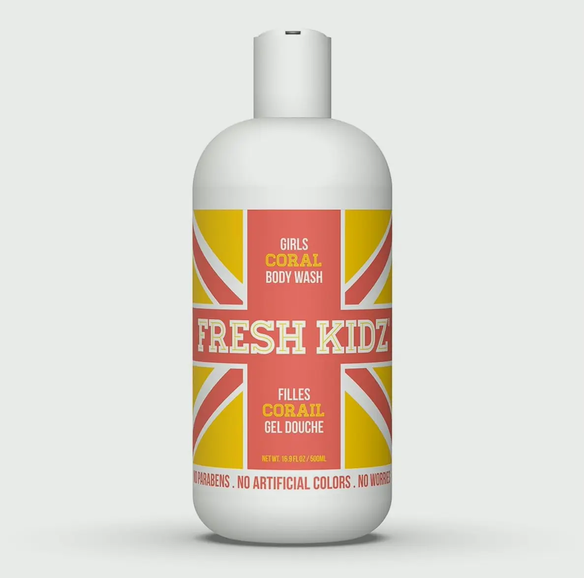 Pure Kidz Shower Wash for Kids & Teens - Soft Cleaner - Girls "Coral", 16.9 Fluid Ounces