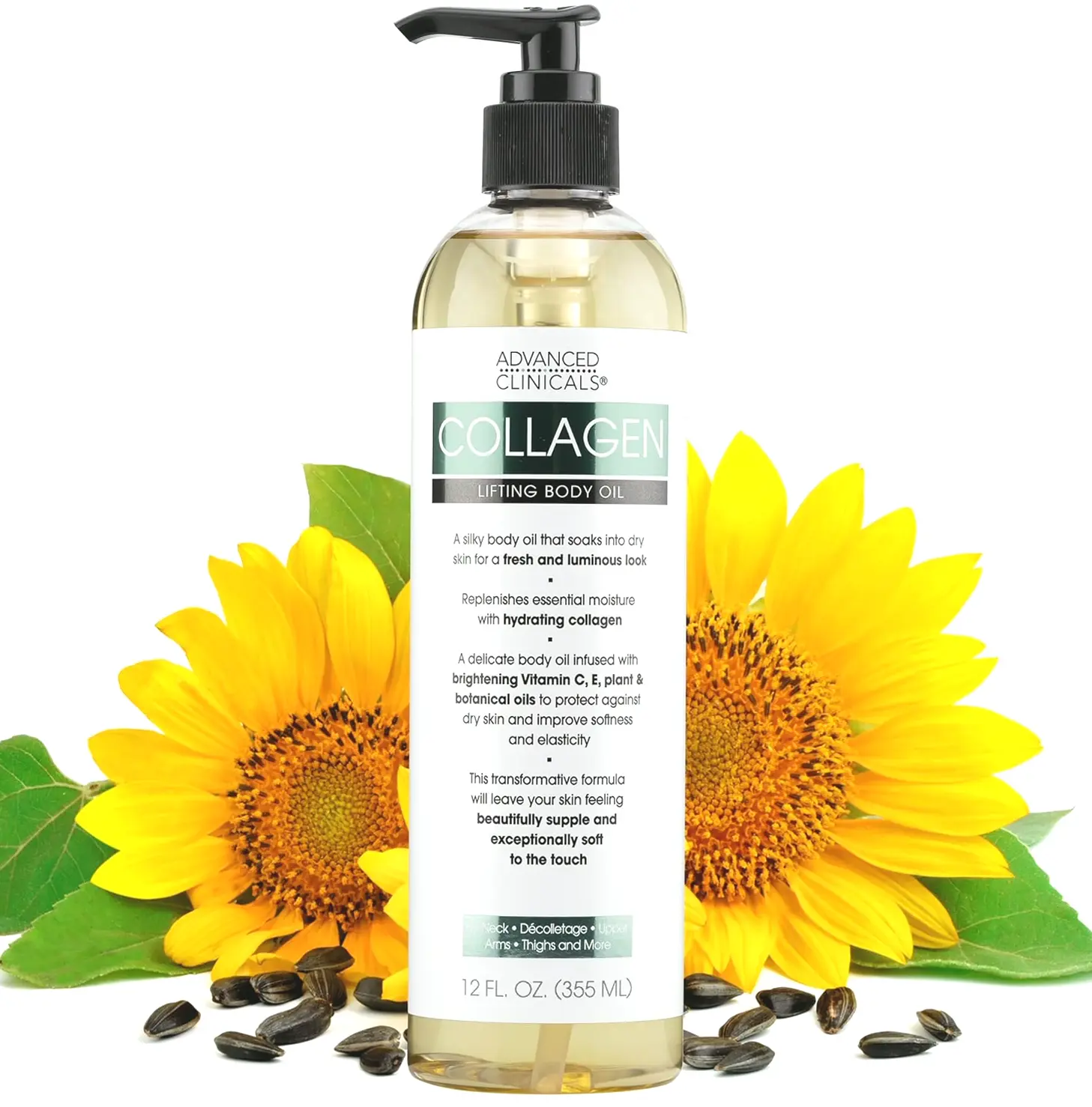 Advanced Protein-Rich Body Oil with Vitamin E - 12 Fluid Oz