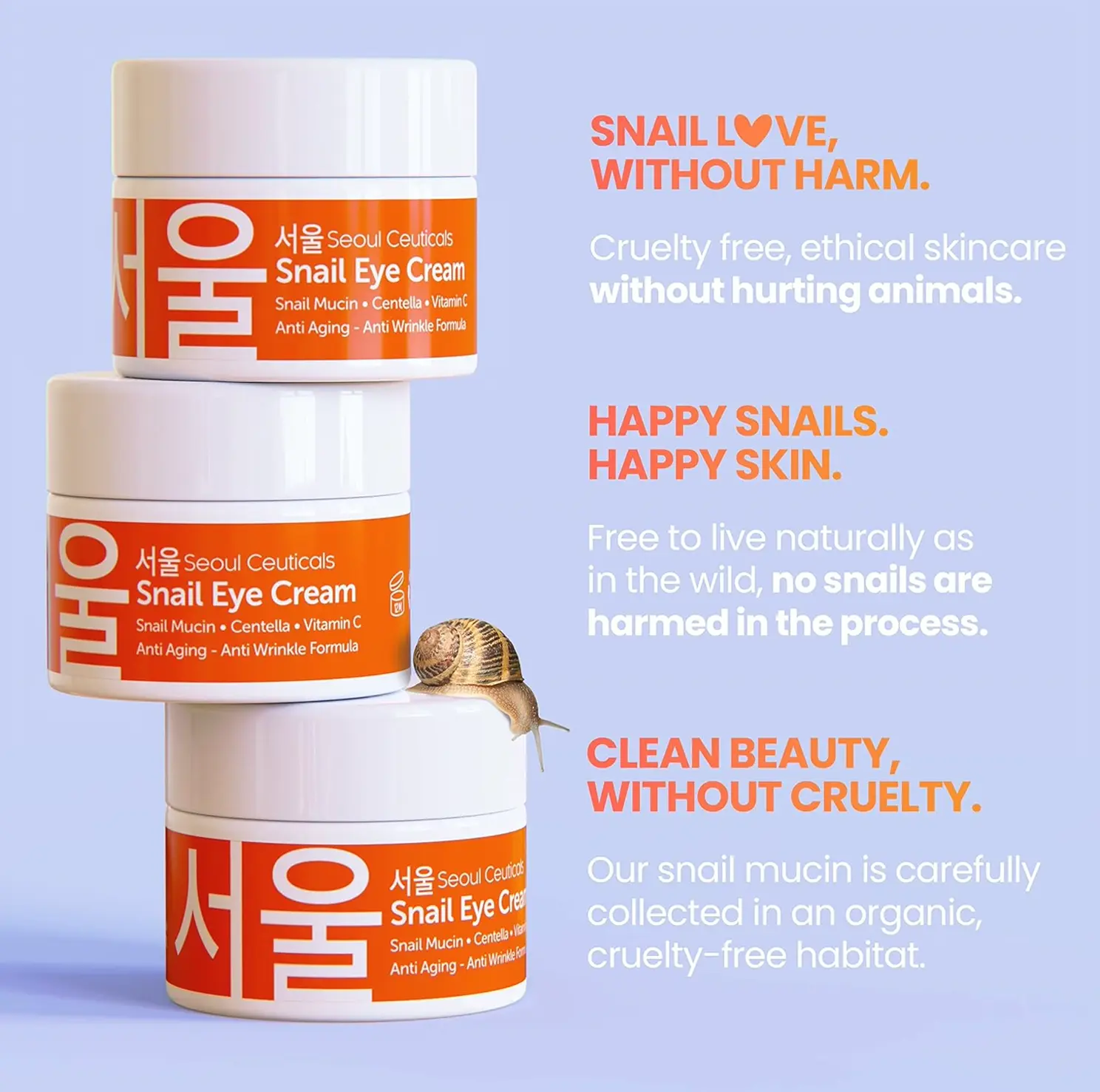 SeoulCeuticals' Snail Mucin Eye Cream - 97% Snail Filtrate Treatment 0.5oz