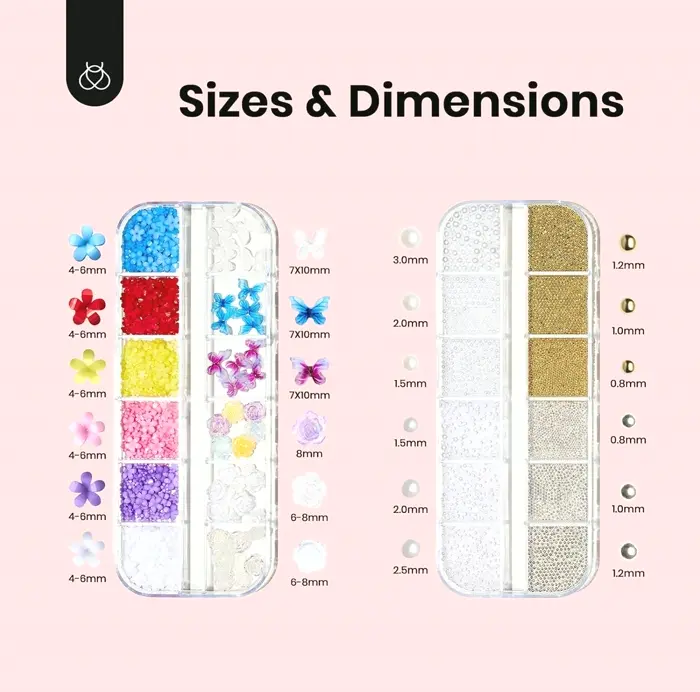 Beetles Flower Nail Decorations Duo Set