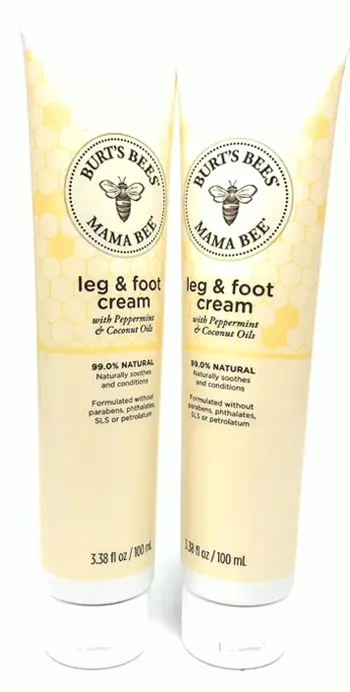 Burt's Bees Mama Bee: Leg & Foot Cream with Oil - 3.38 Fl Oz (Pack of 2)