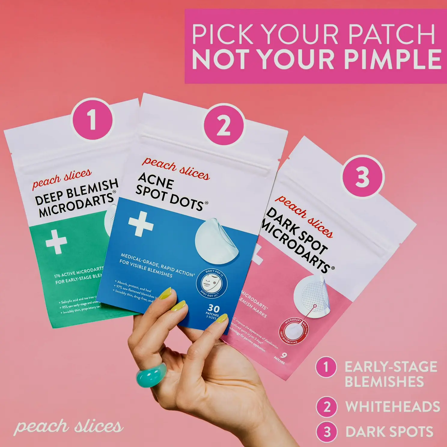 Peach Slices Pimple Spot Dots: Hydrocolloid Pimple Stickers (Cruelty-Free)