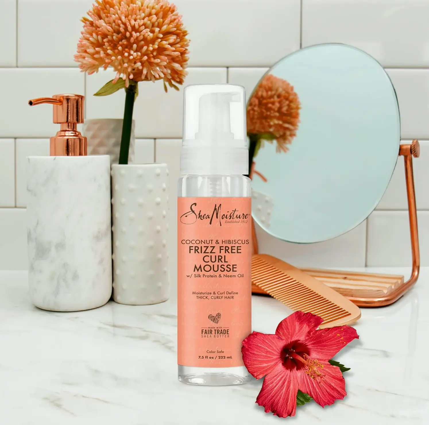 SheaMoisture Curl Foam Coconut and Hibiscus for Frizz Control, 7 1/2 oz
