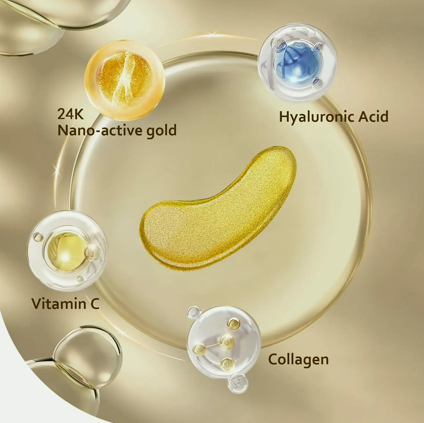 24K Gilded Under Eye Mask for Puffiness (30 Pairs)