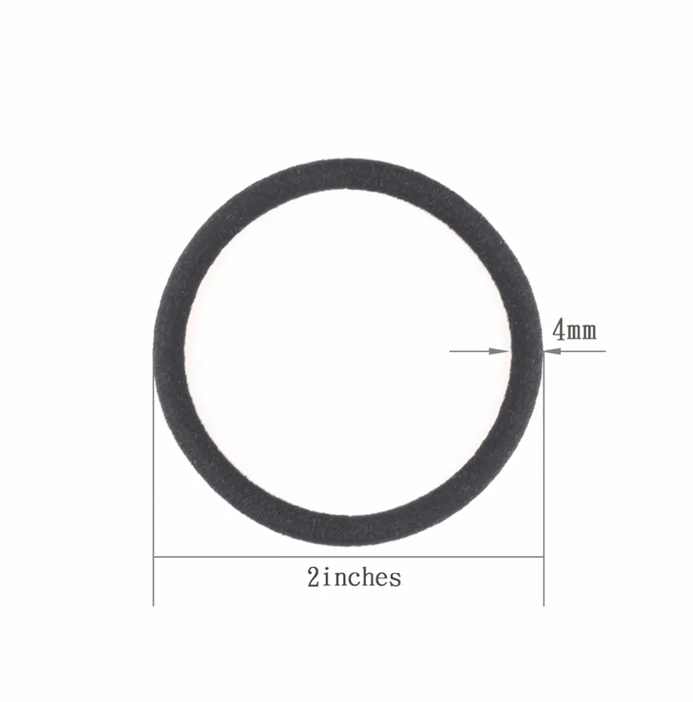 120 Black Ponytail Ties for Thick Locks (4mm)