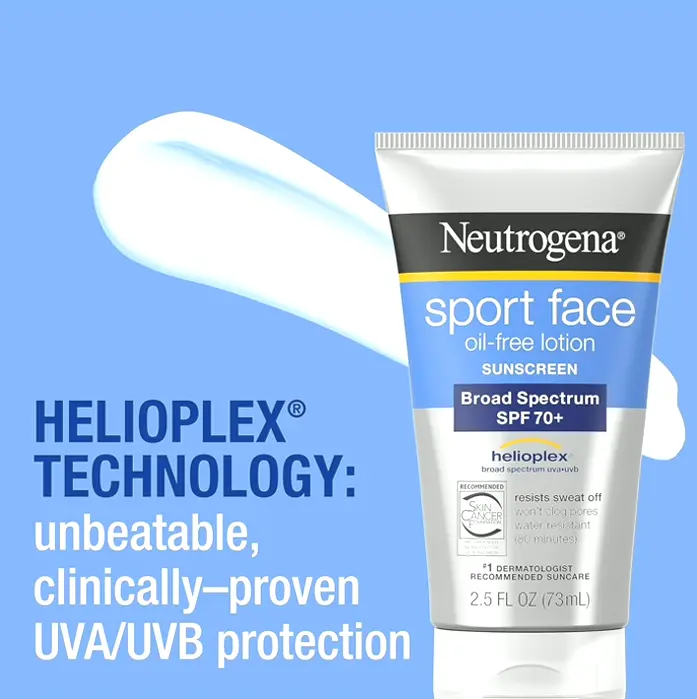 Neutrogena Sport Face Sunblock Protection 70+, Non-Oily Lotion