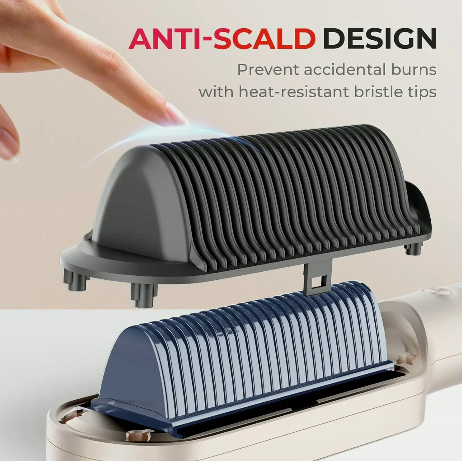 TYMO Hair Brush - Ceramic Coating, 5 Temps, 20s Quick Heating, Multi Voltage