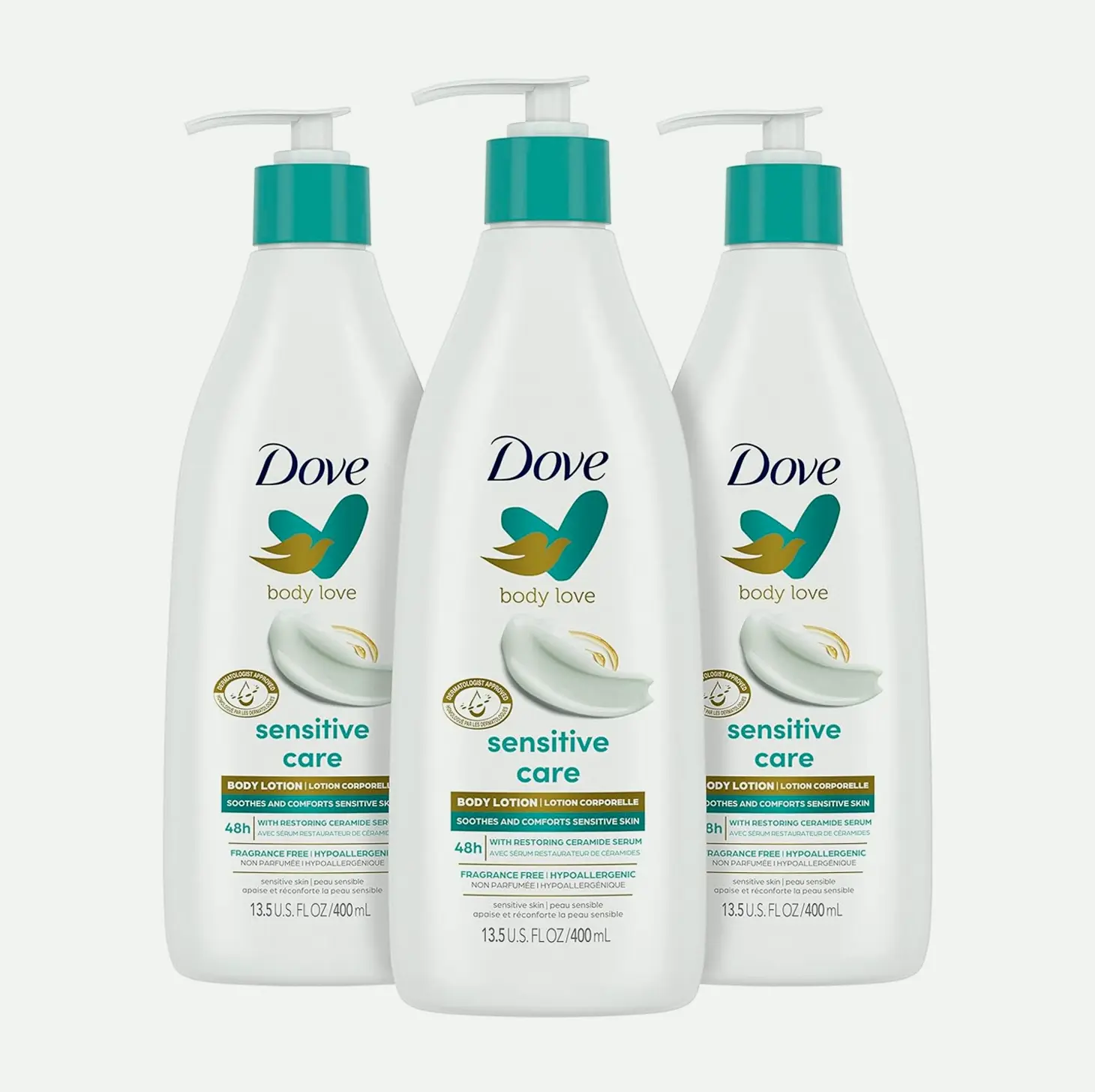 Dove's Sensitive Care Body Set of 3 including Ceramide Serum