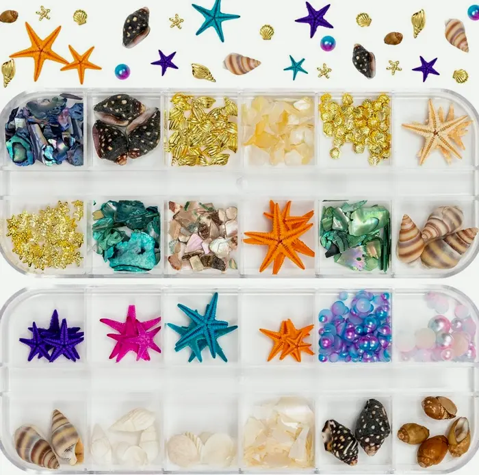Noverlife 24 Grids Summer Three-Dimensional Nail Charms