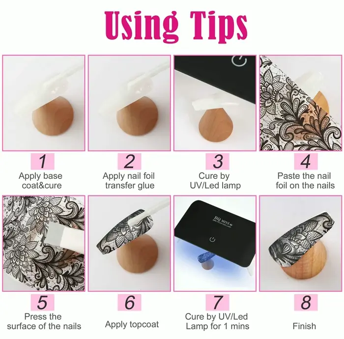 300 Sheets Nail Foil Stickers