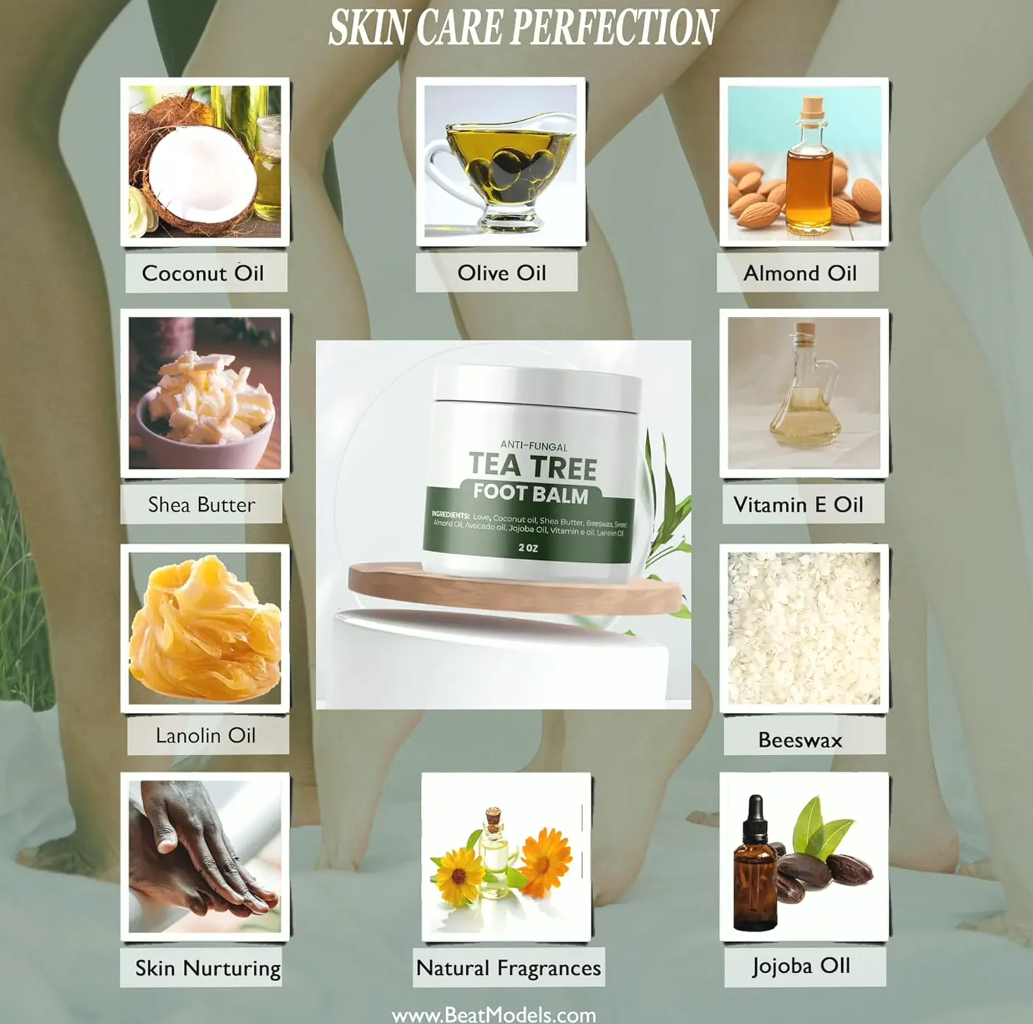 Handmade Tea Tree Salve - Foot Care, Nourish, Antibacterial - 2 oz
