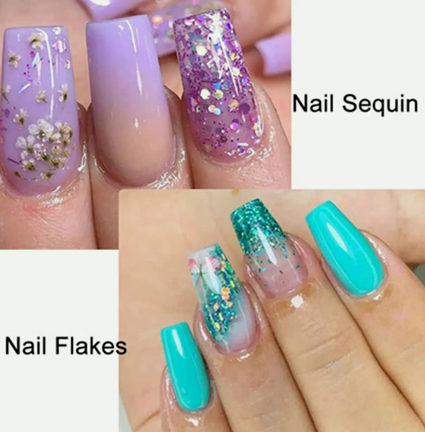 Twelve-Color Iridescent Nail Sequins Flakes Set