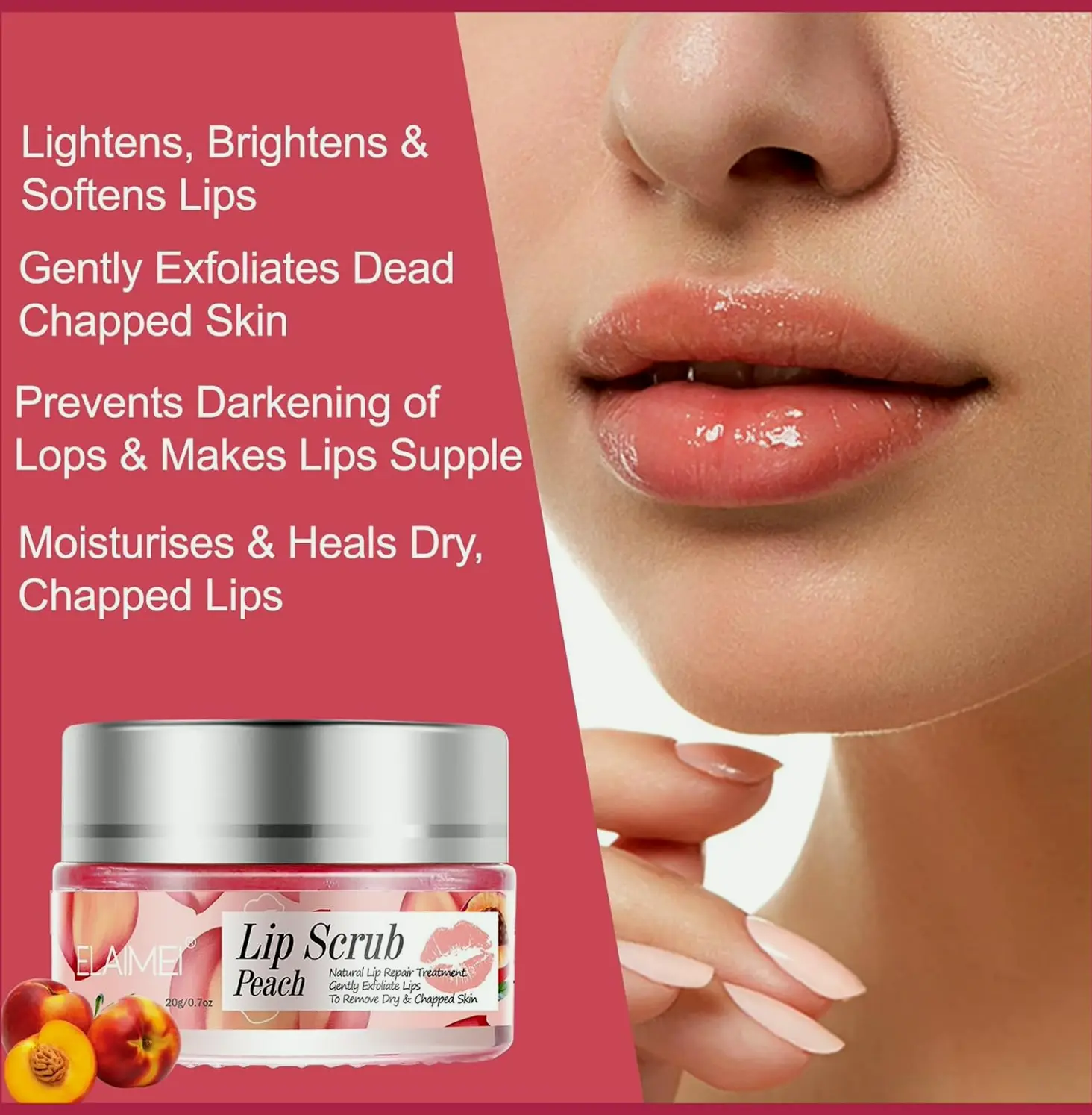 Lip Care Scrub, Natural Polish for Dry Lips
