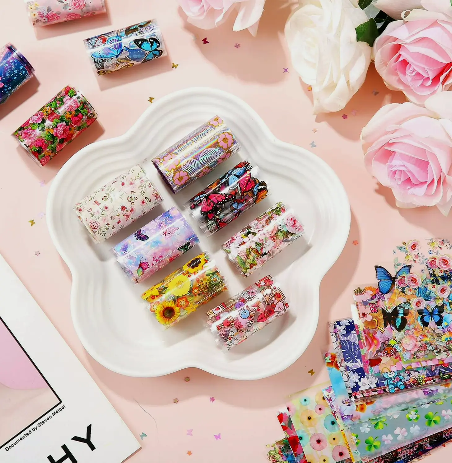 300 Sheets Nail Foil Stickers