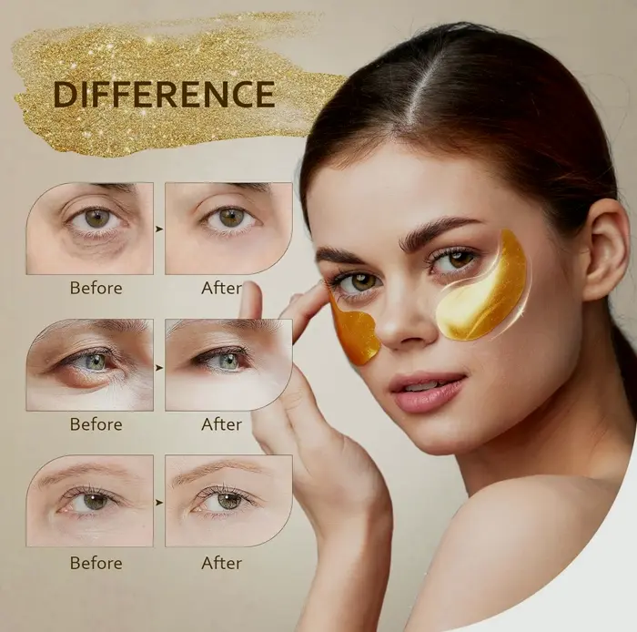 24K Gilded Under Eye Mask for Puffiness (30 Pairs)