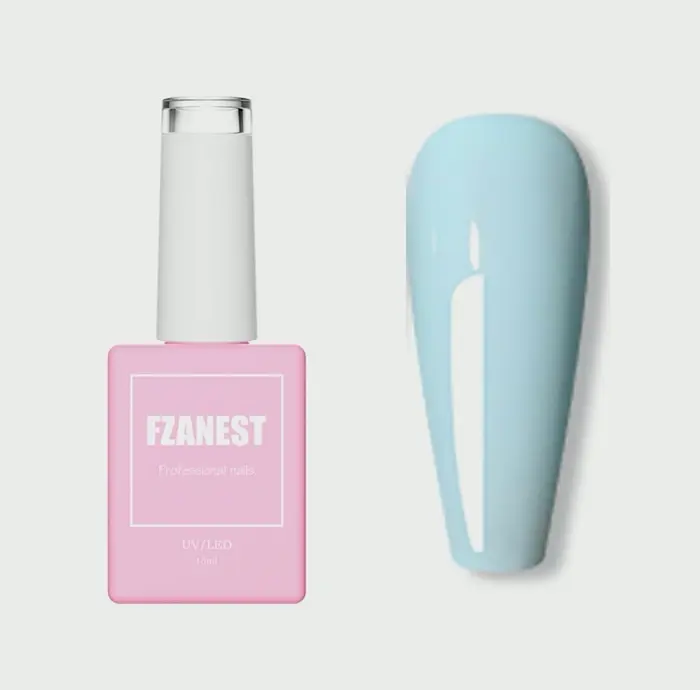 Infant Blue Gel  Manicure Design - Summer Shade