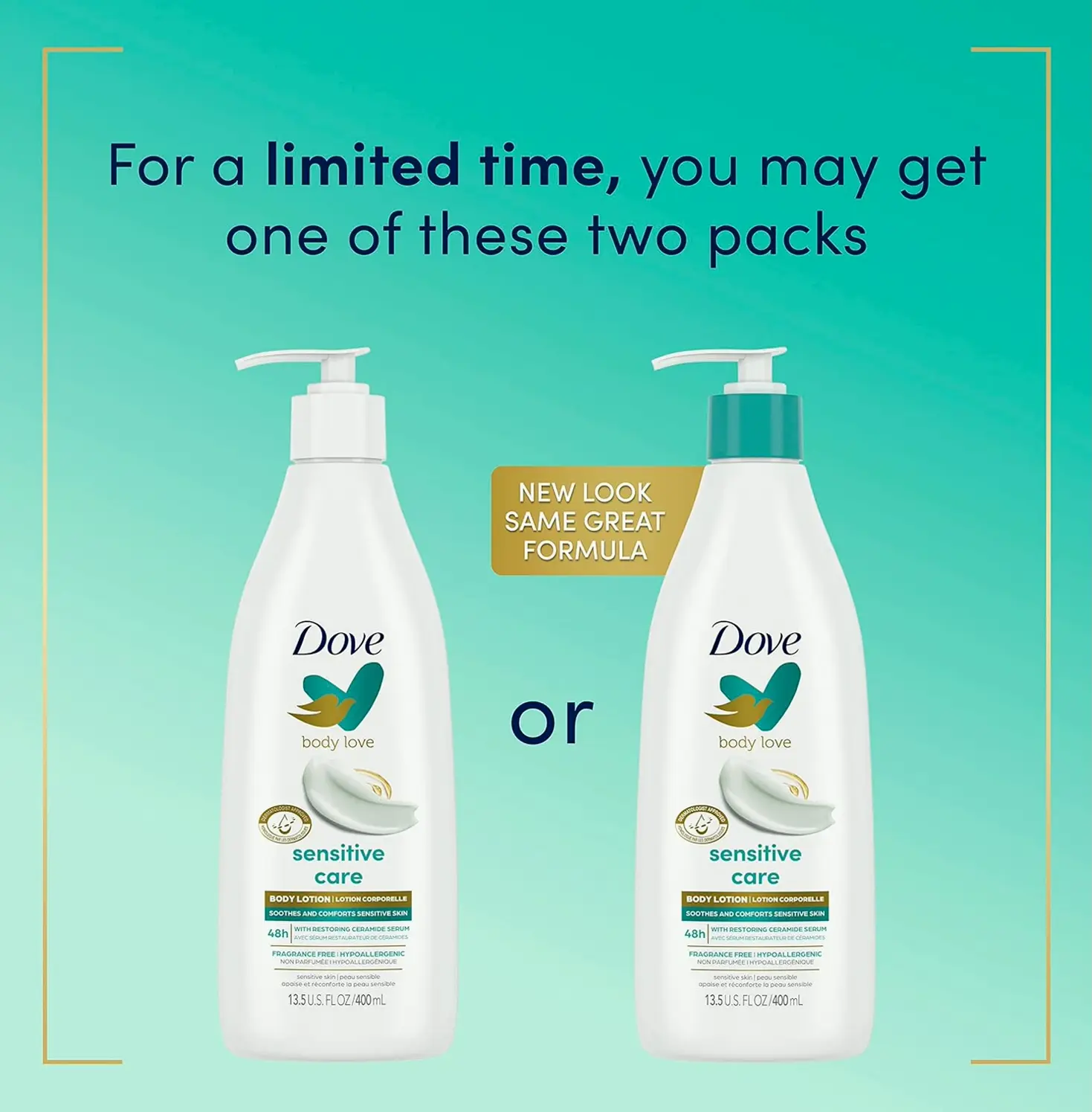 Dove's Sensitive Care Body Set of 3 including Ceramide Serum