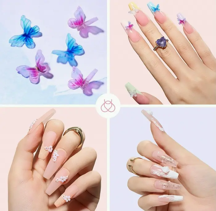 Beetles Flower Nail Decorations Duo Set