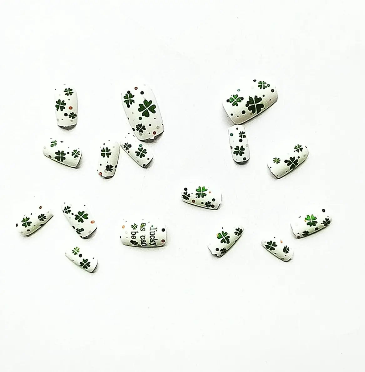 24Pcs St. Patrick's Day Glue-On Nails for Women