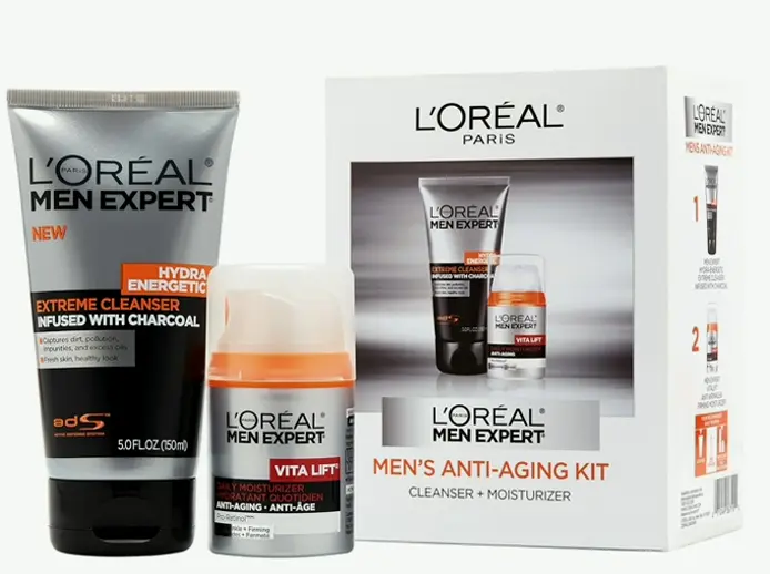 L'Oreal Paris Men Expert Charcoal Face Cleanser & Anti-Wrinkle Cream Set