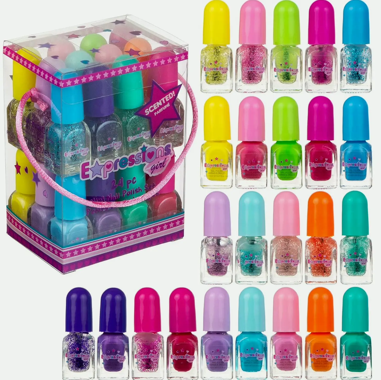 Fragrant Nail Set - 24pc Assorted Shades for Kids