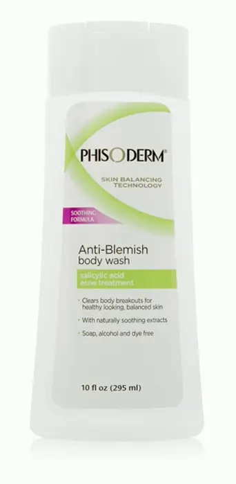 Phisoderm Acne-Clearing Body Wash, 10 fl oz Bottle