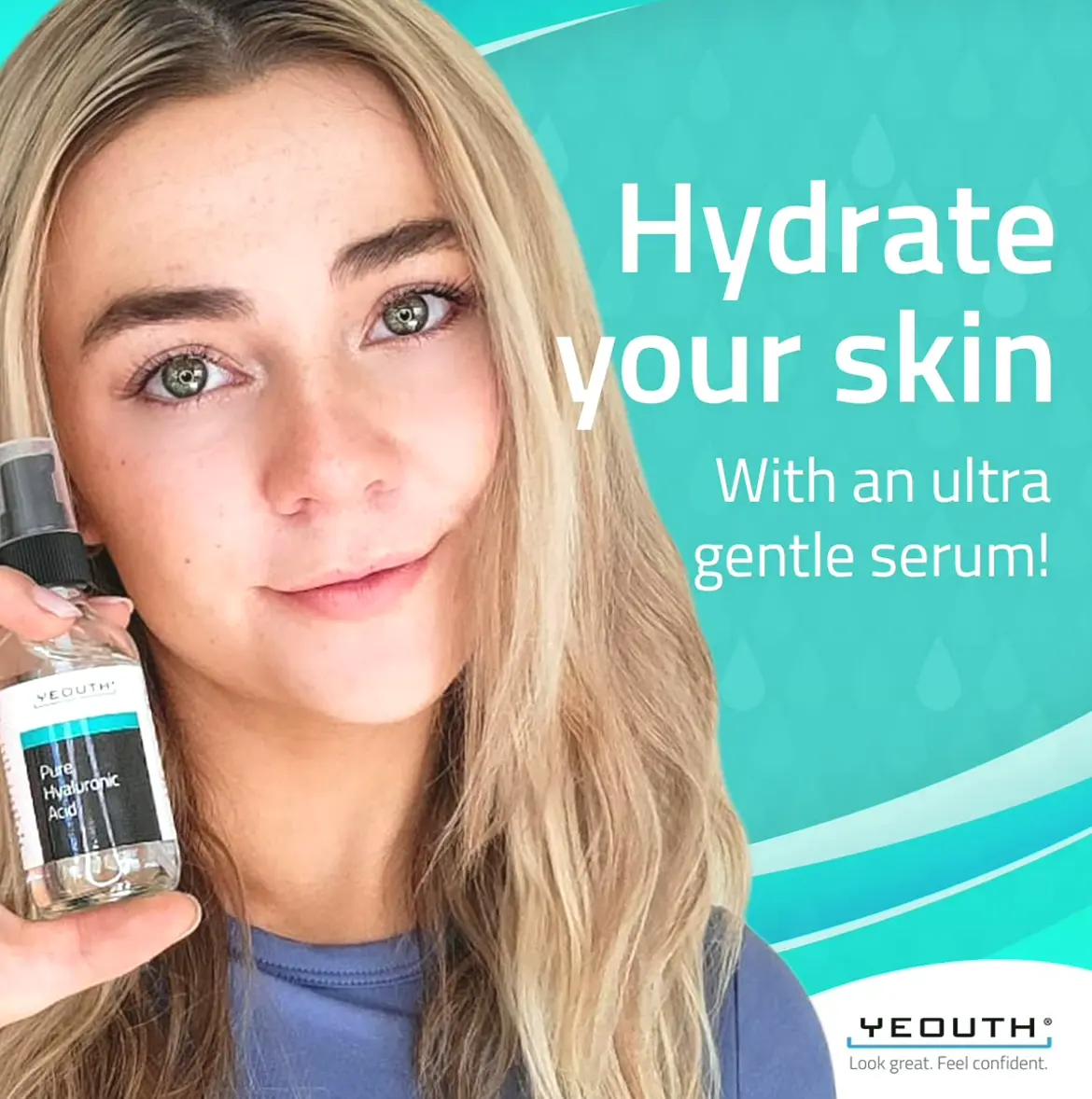 Pure Hyaluronic Acid Hydrating Serum for Tired Complexion