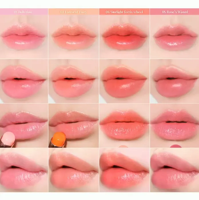 Sparkle Adorable Hue-Transforming Lip Cream Set #05 Rose Red