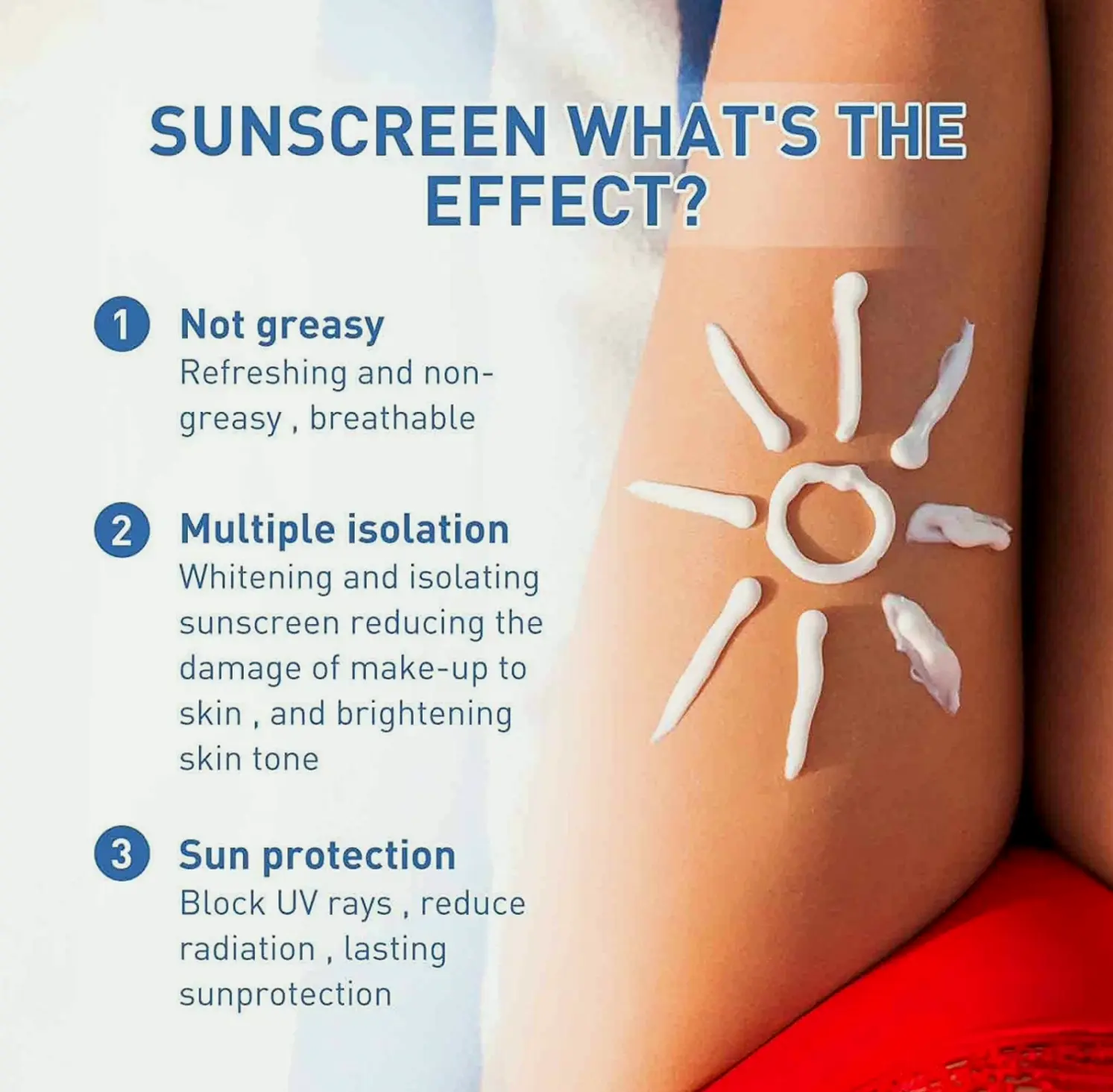 Organic Sunscreen Cream, SPF 50+, Moisturizing UV Defense (2PCS)